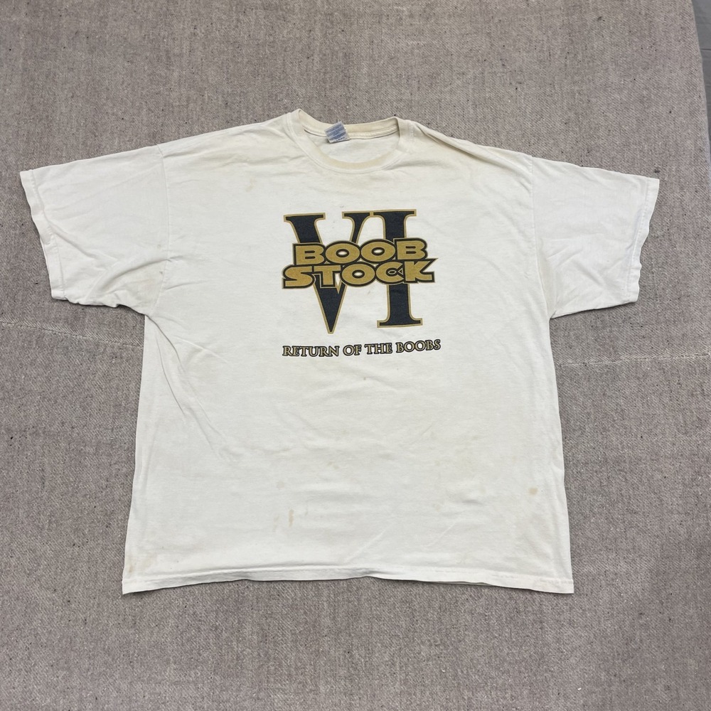 Vintage Boobstock VI Return of the Boobs T-Shirt Men XL White‎ 2000s Gildan